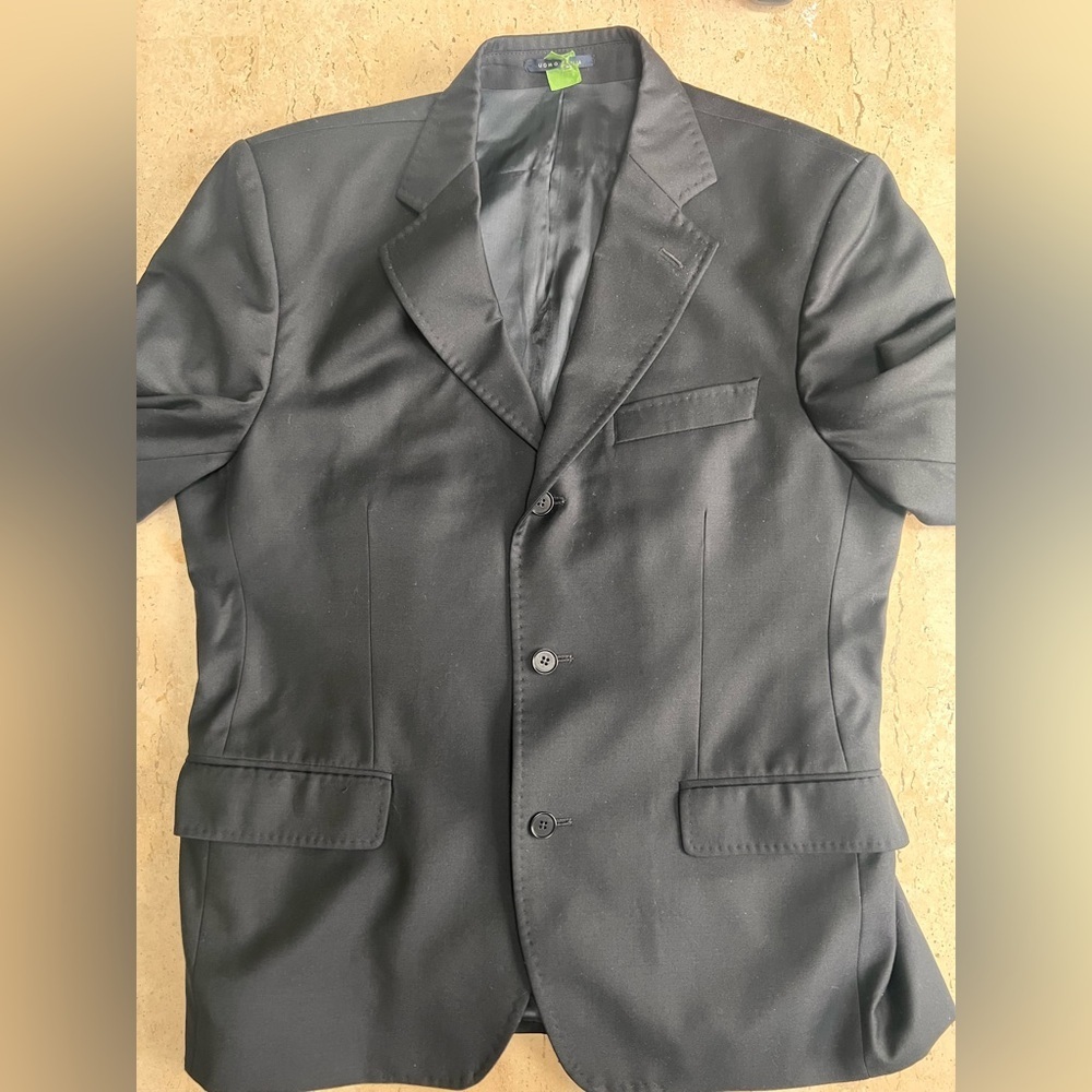 Loro Piana Super 120’s Vintage Wool Black Suit Men’s Large Italian Made - Picture 2 of 12